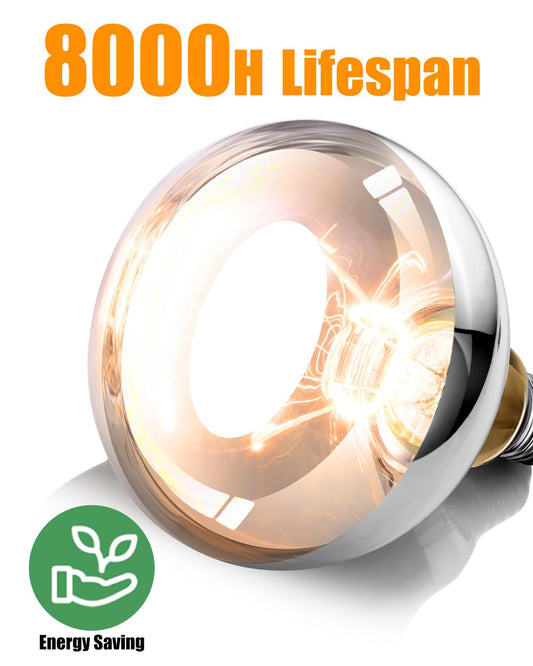 VORIGY 250W Heat Lamp Bulbs, 8000 Hours Rated, R40 Bathroom Shower Incandescent Light Bulb, Infrared Heating for Chickens, Reptiles, Pets, Food, E26 Base, 6 Pack