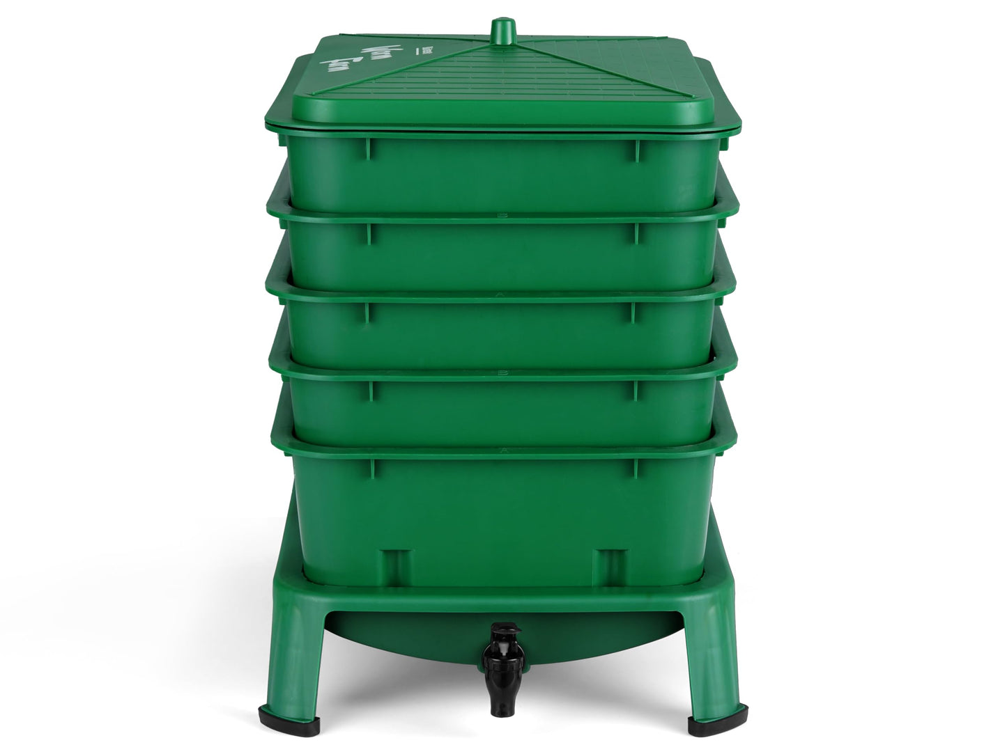 Blütezeit 5-Tray Worm Compost Bin, 53QT Worm Composter Indoor & Outdoor, Worm Farm Starter Kit for Vermicomposting, Recycling Food Waste (Green)