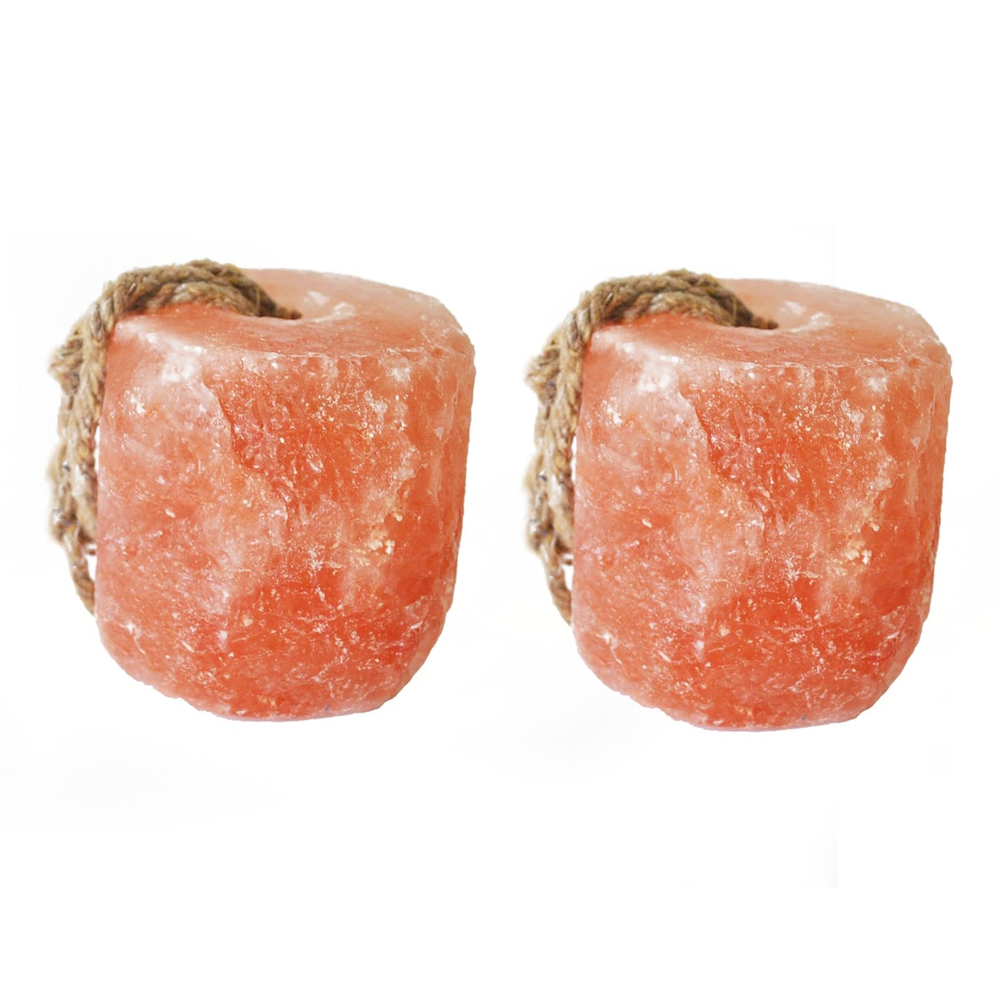 kathson Himalayan Salt Lick Salt Block on Rope for Horse Animals Mineral Salt Licks Natural Pink Licking Salt for Horses Deer Cattle Sheep and Other Livestock (2 Pcs,4.8-6.6 lbs)