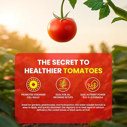 EZ-GRO Calcium Nitrate 15.5-0-0 Fertilizer - Liquid Plant Food, Calcium Nitrate Fertilizer 18% Calcium Prevent Blossom End Rot in Tomatoes, Calcium Nitrate for Tomatoes with Hydroponic Nutrients