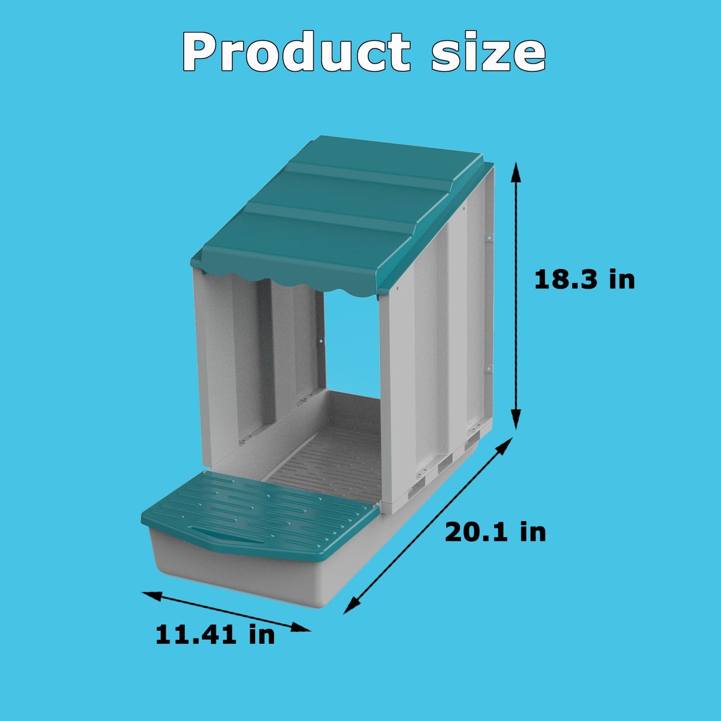 AUTENS Chicken Nesting Boxes, 1 Hole Laying Boxes,1 Nest Mat, Plastic Roll Away Chicken Nest Box, Egg Roll Out with Perch Eggs Protected Collection Area, Poultry Modular House Egg Coop Nest Perch