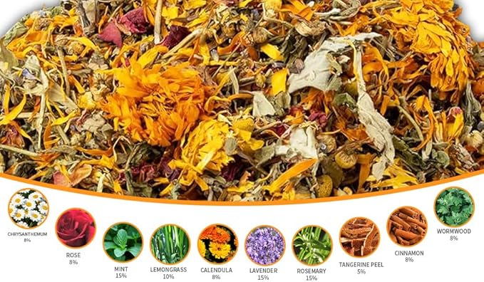 23oz Natural Chicken Nesting Herbs Premixed with Dried Flowers and Herbs for Coop and Run Insulation Bedding Roost House and Nesting Box Pads Bedding Supplies for Laying Hens and Ducks
