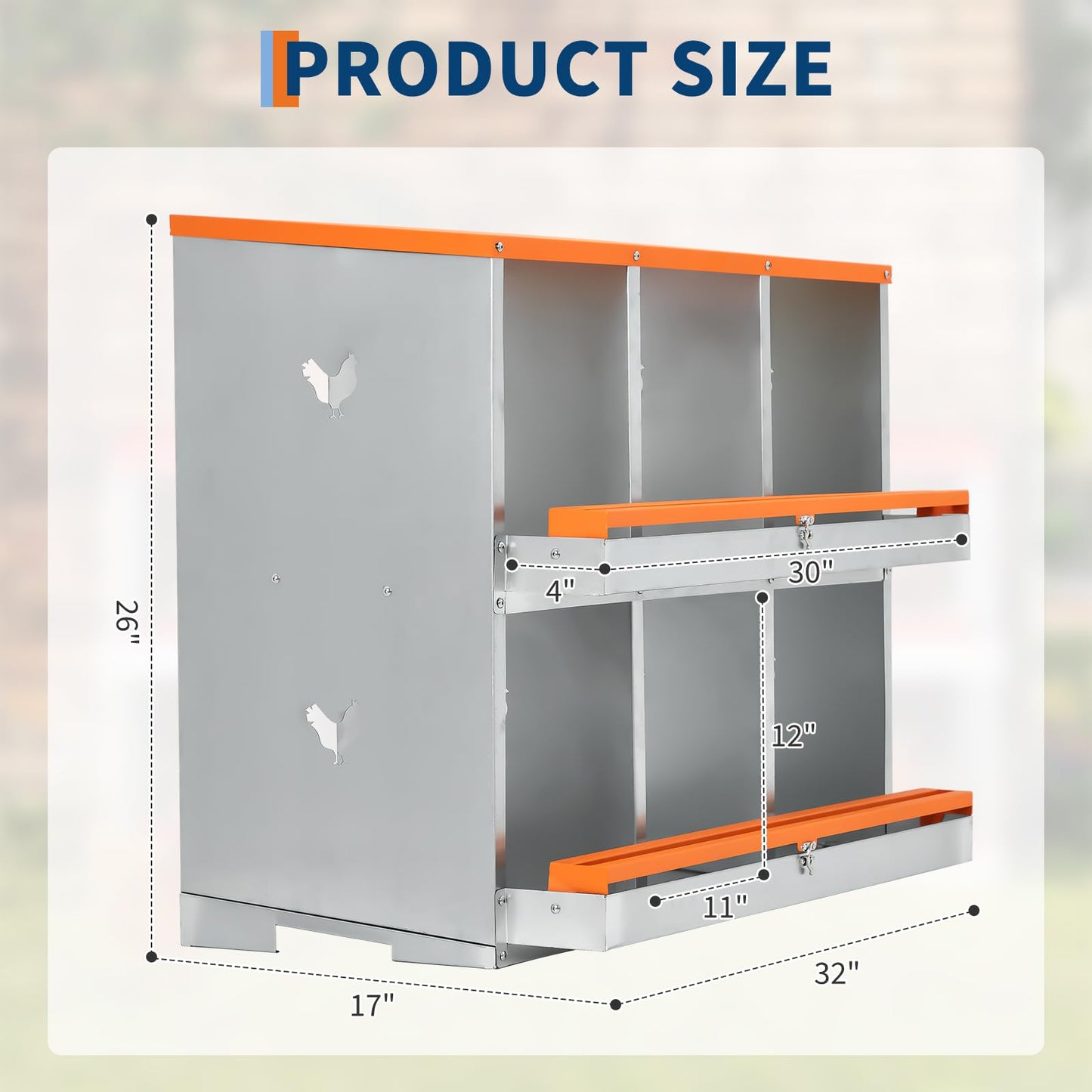 GarveeTech 6 Compartments Chicken Nesting Boxes for Laying Eggs, Poultry Nesting Boxes for Chickens Coop, Egg Laying Boxes for Chickens