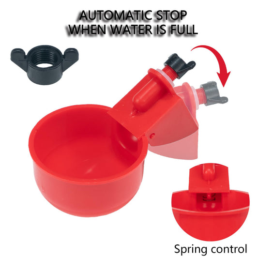 Pack of 16 Automatic Chicken Drinkers with Drill,Chicken Water Dispenser,Water Drinker,Poultry Drinker Set for Chickens, Ducks, Geese, Turkey, Pigeon TXZWJZ