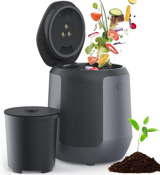 Seyanke Electric Kitchen Composter, 4.2L Smart Countertop Food Recycler with Charcoal System, Indoor Compost Bin for Home Waste, Quiet & Easy to Use, Eco-Friendly Waste Solution