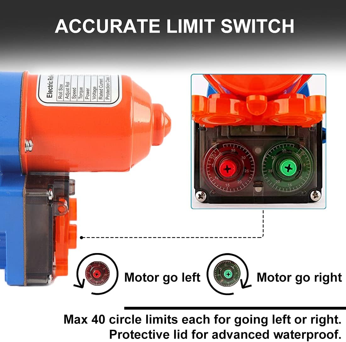 UYGALAXY Greenhouse Roll Up Motors with Limit Switch (2 Packs) + Automated Timer Controller Transformer Electric Box (AC110V to DC24V) for Top Greenhouses Ventilation, Automatic Venting Kit