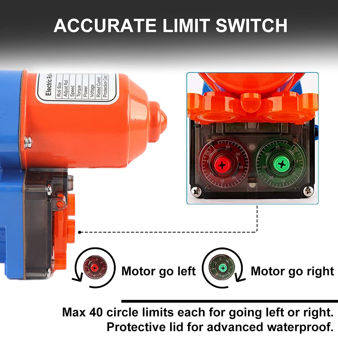 UYGALAXY Greenhouse Roll Up Motors with Limit Switch (2 Packs) + Automated Timer Controller Transformer Electric Box (AC110V to DC24V) for Top Greenhouses Ventilation, Automatic Venting Kit