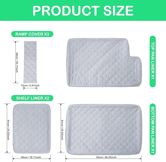 Ferret Cage Liners Cover with Bottom Pan Liner,Ramp Covers and Shelf Liners for Guinea Pigs Cage Bedding Rat Accessories for Cage Kit, Hedgehog,Rabbit Fancy Rat