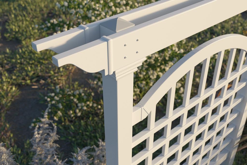 Vita Manchester White Vinyl Trellis – 60" x 82" PVC Lattice Privacy Screen for Climbing Plants & Vines, BPA & Phthalate-Free, Durable Outdoor Garden Décor, Easy Installation, Weather-Resistant