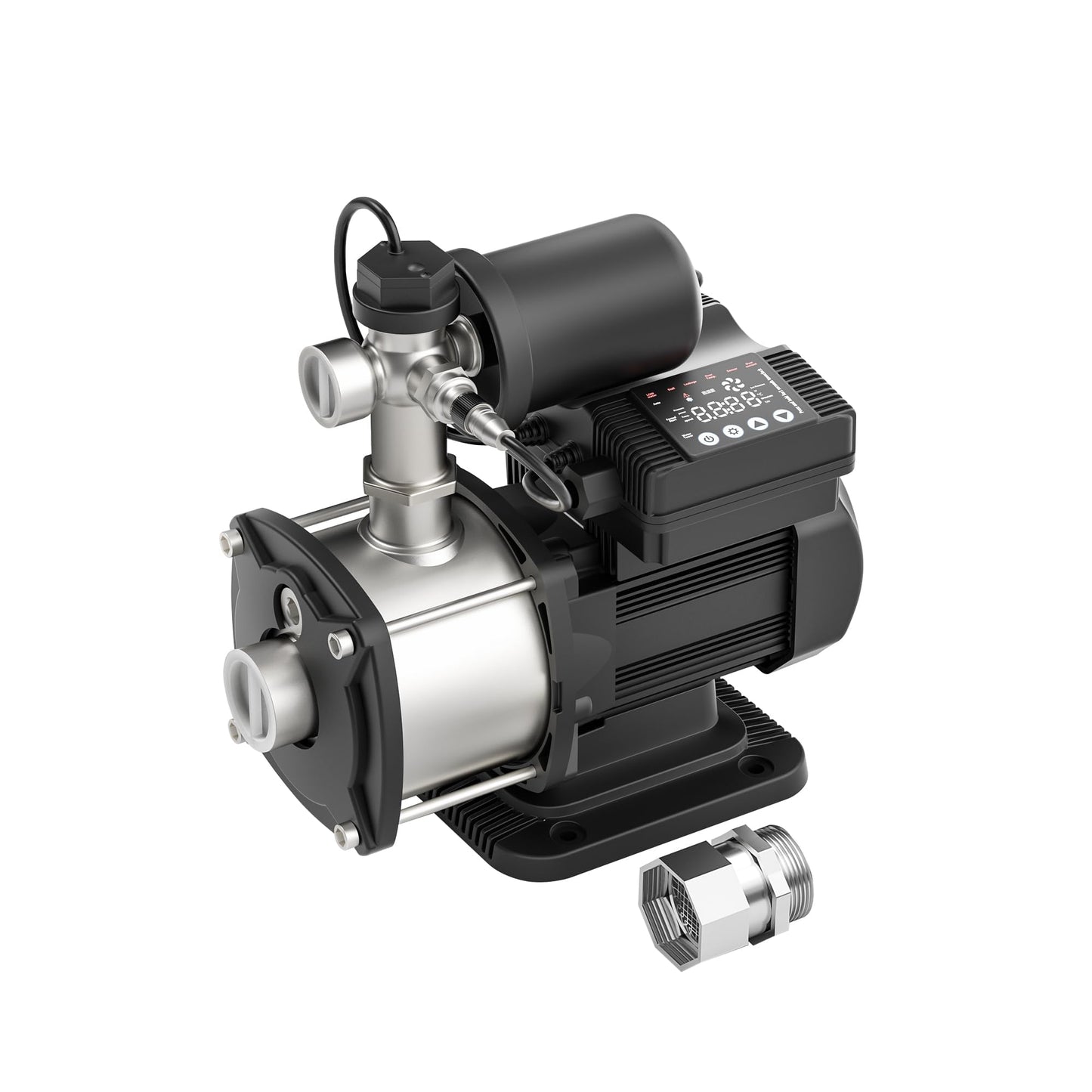 SUETPRYE 86PSI, 25GPM Smart Water Pressure Booster Pump for Home, 50% Energy Saving 0.87 HP, Constant Pressure, 55dB Ultra Quiet, 1" NPT, 115VAC, Boosts 10 Water Outlets for House, Shower, Irrigation