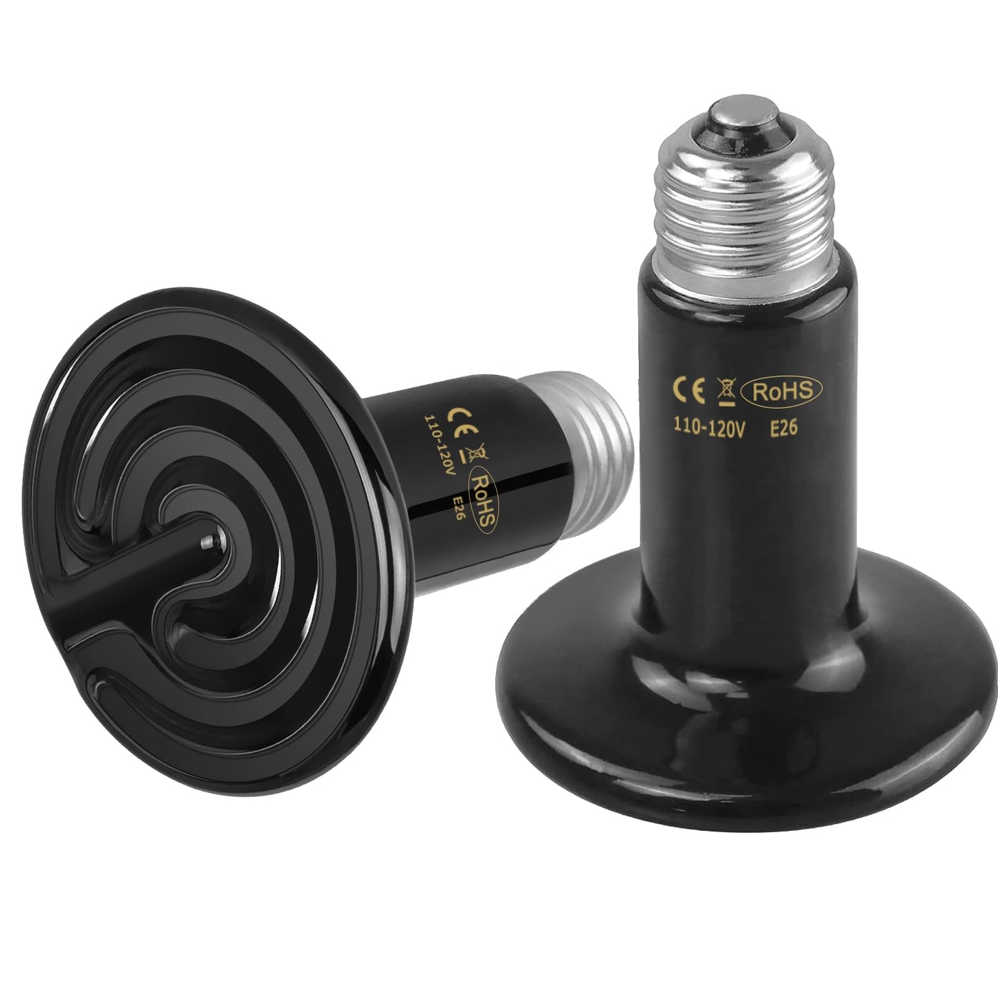 HARTOMPET 200W Ceramic Heat Emitter - Black Reptile Heat Bulb - Infrared Reptile Heat Lamp for Lizards, Amphibians, Turtles, Dogs, Cats - Ideal for Pet Heating - No Light, No Harm - ETL Listed