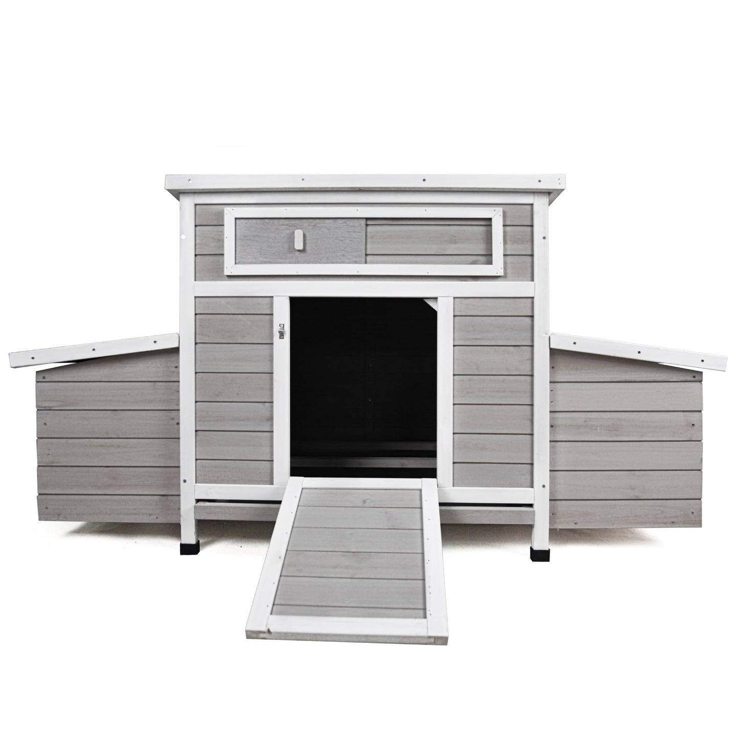 KEIKI Large Wooden Chicken Coop, Outdoor Hen House, Poultry Cage, Rabbit Hutch, Wooden Poultry Cage for Outdoor with 2 Sides Nesting Boxes