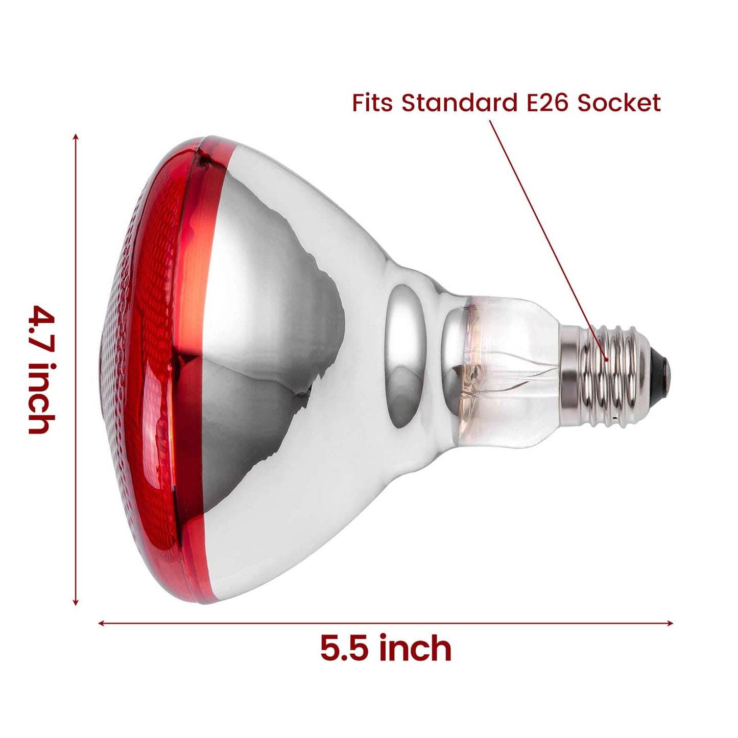 YEAOI Heat Lamp for Chickens Coop Brooder and Reptile Heat Bulb 150 Watt Infrared Red Light