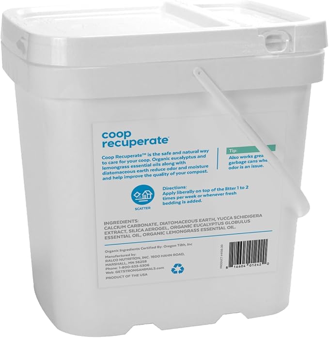 Coop Recuperate - Chicken Coop Refresher Containing Organic Eucalyptus & Lemongrass Essential Oils (20 lb. Pail)