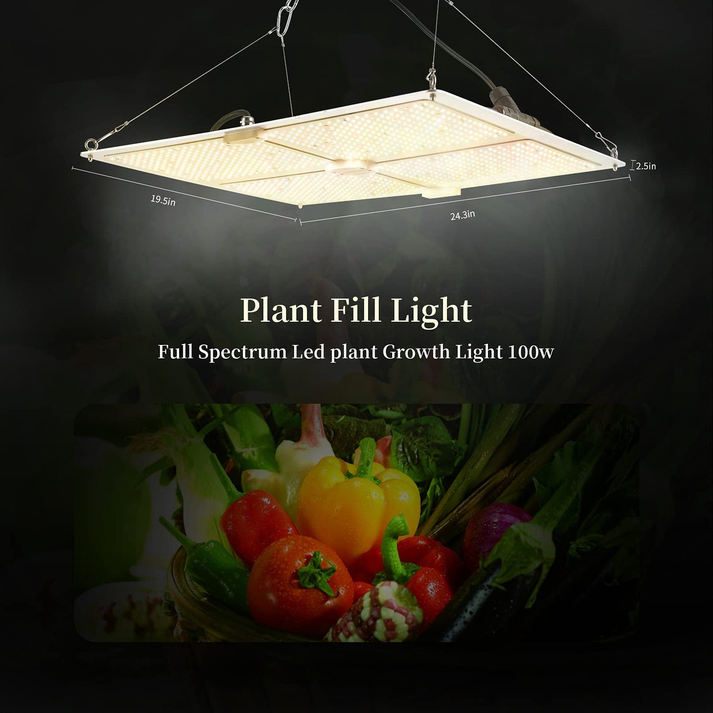 LED Grow Lights,VTPHOTIC Full Spectrum LED Grow Light for Indoor Plant Coverage Compatible Upgraded LM301B Diodes for 4.5x4.5ft Coverage Hydroponic Seeding Veg and Bloom Greenhouse