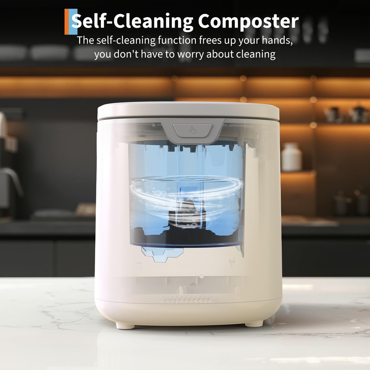 3.5L Electric Composter for Kitchen - Smart Odorless Food Waste Recycler with Auto-Cleaning & LED Display - Low-Noise Countertop Compost Bin Turns Scraps & Waste Into Fertilizer
