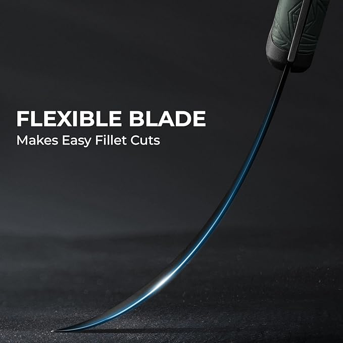 KastKing Folding Fillet/Fishing/Camping/Hunting Knife, Razor Sharp G4116 German Stainless-Steel Blade, Non-Slip Handles, 13 ½ inch overall Length, only 7 ½ inch folded, Includes Sheath
