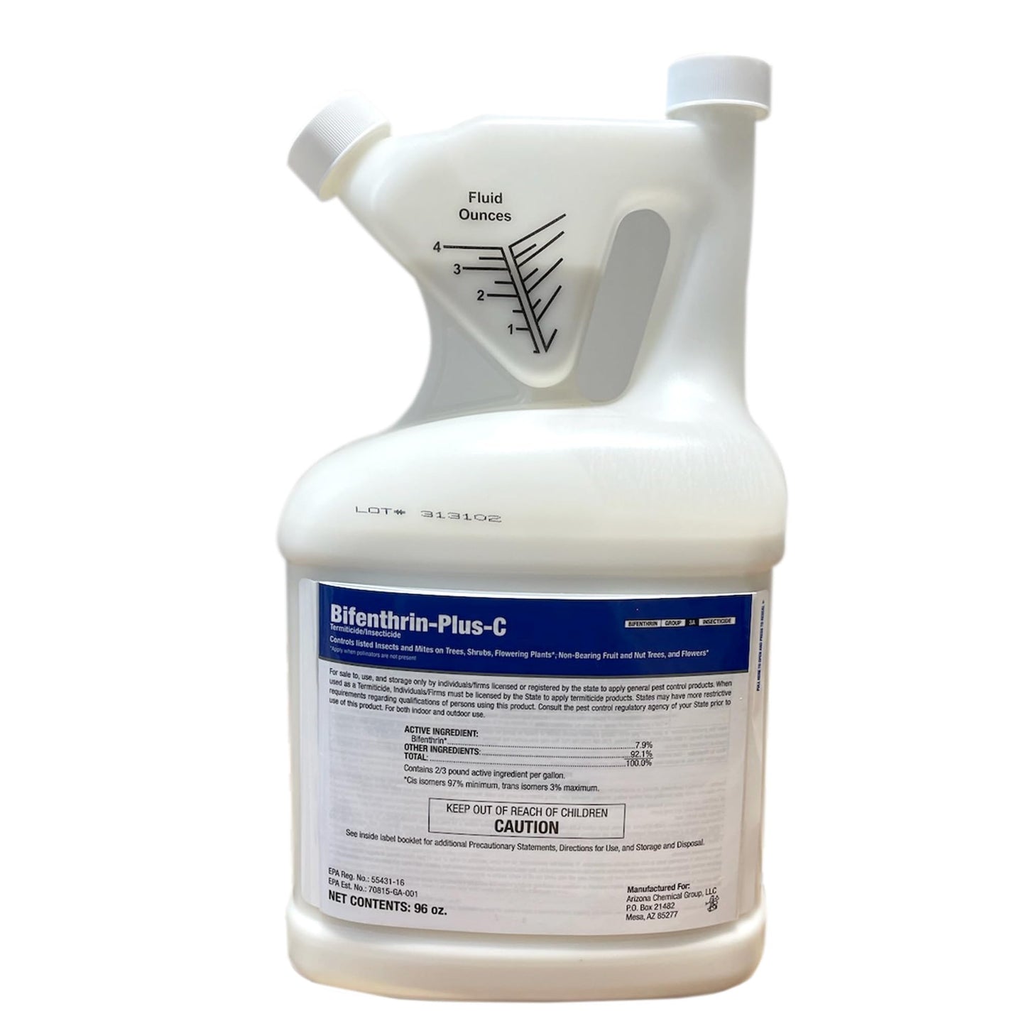 Bifenthrin-Plus-C Insecticide (96 oz) - Roach Killer Indoor Infestation, Termite Treatment, Ant Control & Wasp Spray - Home Pest Control, Residential, Commercial, and Industrial Use