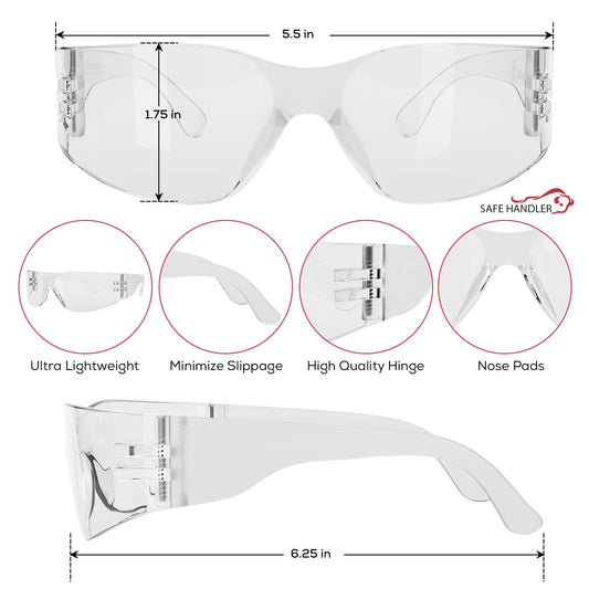 SAFE HANDLER Hyline Anti-Fog Full Color Safety Glasses Variety 144 Pack, Impact Resistant, Polycarbonate, Anti-Scratch