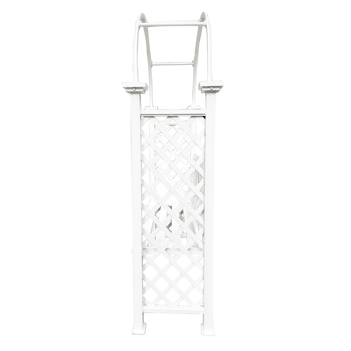 White Aluminum Garden Arbor Arch with 2-Seater Bench