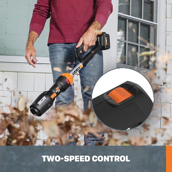 WORX Nitro WG543.9 20V Cordless Leaf Blower, Electric Blower with 410CFM & 130MPH, Blowers for Lawn Care with 2.3 Lbs, Battery & Charger Not Included