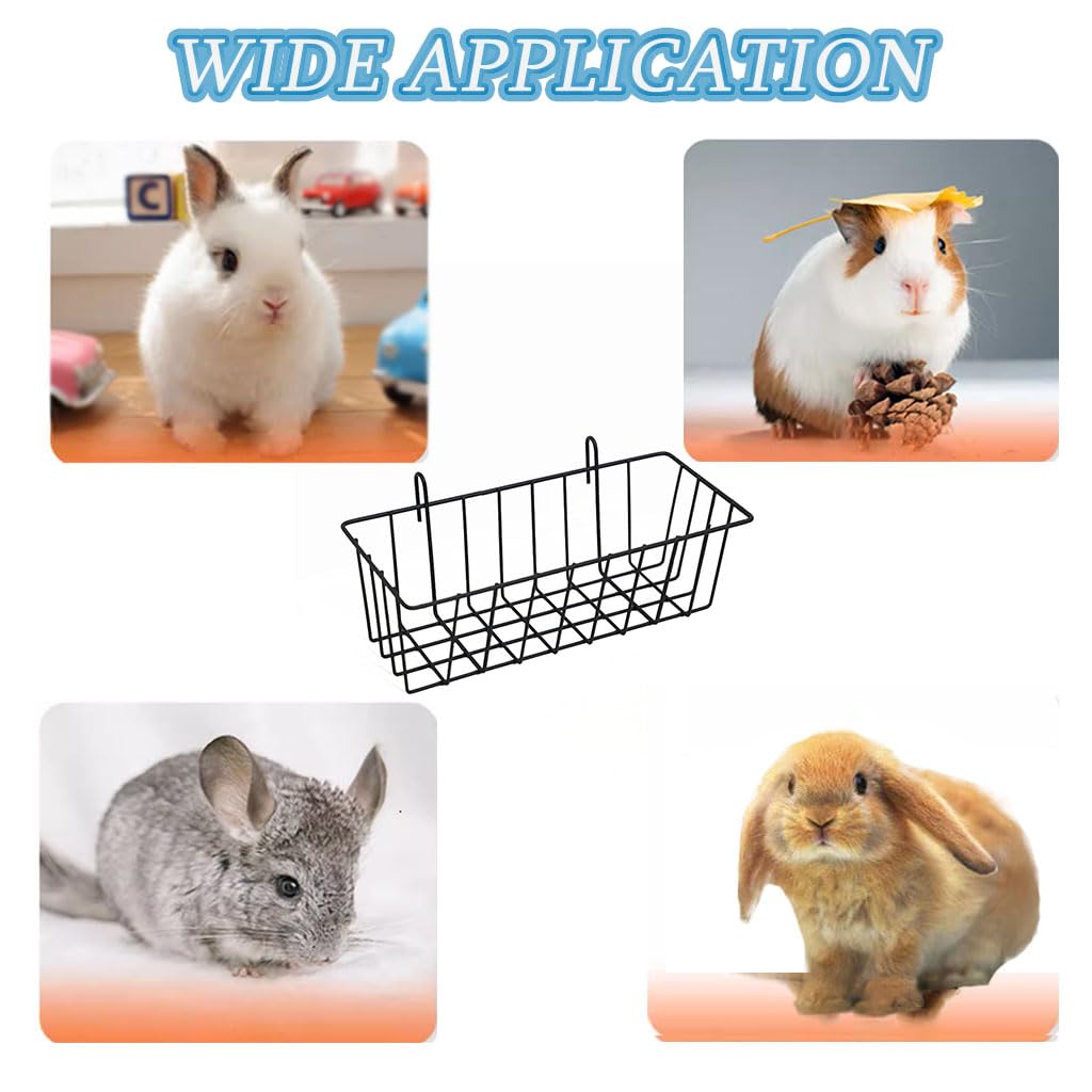 Wanaooya 6 Pcs Rabbit Hay Feeder,Metal Rabbit Hay Rack with Hooks,Heavy Duty Bunny Hay Feeder Rack for Rabbits,Guinea,Chinchilla,Small Animal Cage Accessories