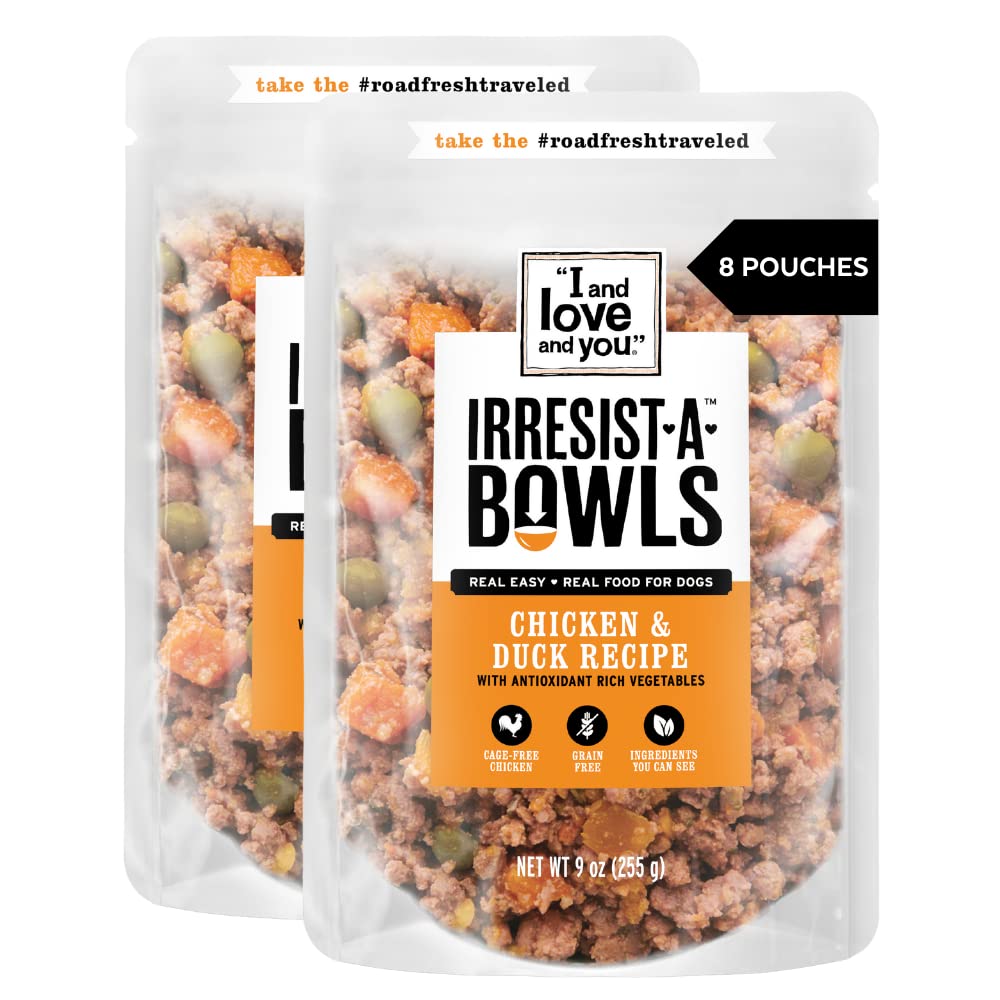 I AND LOVE AND YOU Fresh Dog Food - Irresist-a-Bowls Chicken & Duck Recipe 8 CT (F03460)
