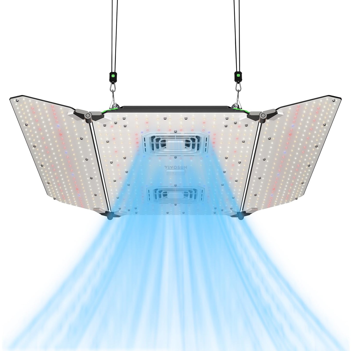 VIVOSUN AeroLight Wing AW400, Tunable Spectra, LED Grow Light 400W with Integrated Circulation Fan, App Compatible, Used with Controller E42A/E25 to Achieve More Functions 4x4/5x5Ft Coverage