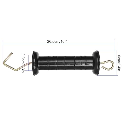 10 Pack Plasitc Electric Fence Gate Handles Insulators Ranch Fences Accessories, Simple Tension Gate Handle with Spring for Electric Fence, Black