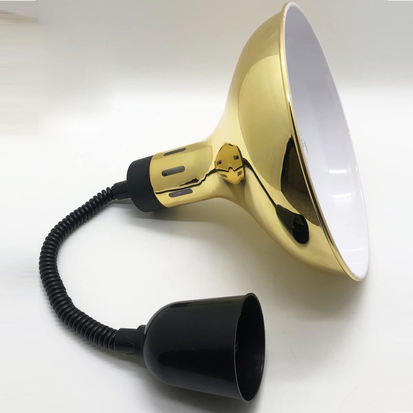 Hanging Food Heat Lamp Infrared Food Warmer Fry Heating Light 250W with Retractable Cord (Dia29cm(Gold))