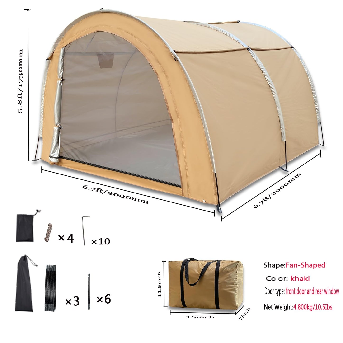 Bike Storage Shed Tent,Outdoor Portable Bicycle Storage Sheds with 420D Oxford Fabric Waterproof for 6-8 Bikes,Bike Covers Shelter for Motorcycle,Garden Tools,Toys,Lawn Mower
