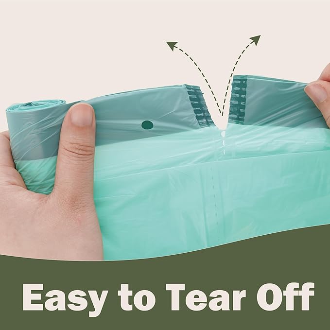 4 Gallon Compostable Handle Trash Bags with Drawstring Extra Thick 0.78 Mils Compost Food Scrap Waste Bags with US BPI ASTM D6400 and Europe OK Compost Home Certified Green 30 Couts