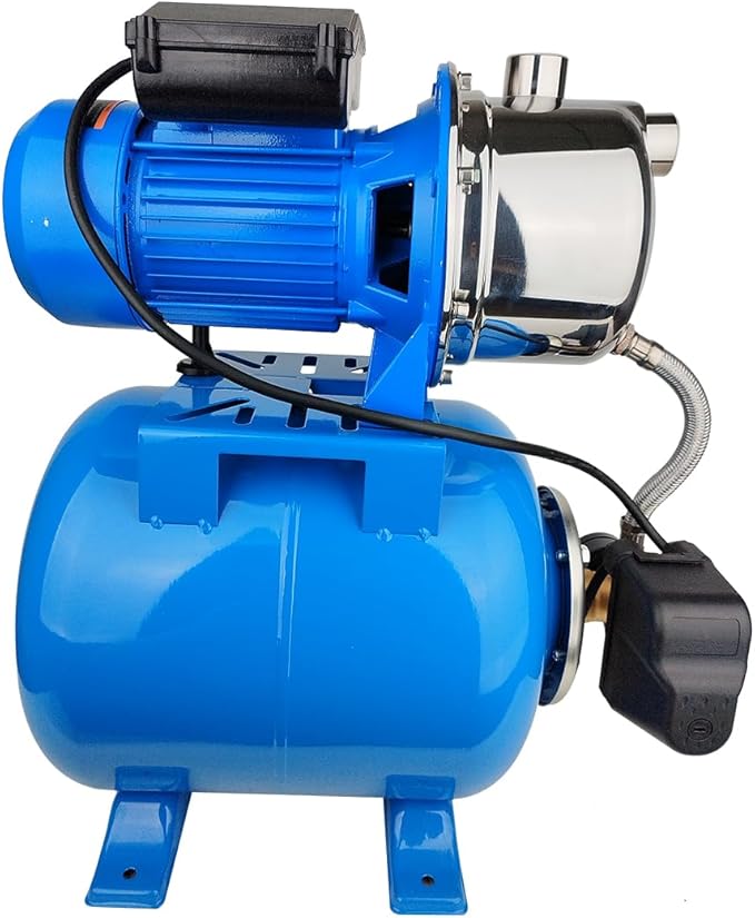 1.6Hp SS Shallow Well & Pressure Booster Pump 110V Water Transfer 48m 15GPM Automatic for Home Garden Sprinkler System Lawn Farm Draining Irrigation