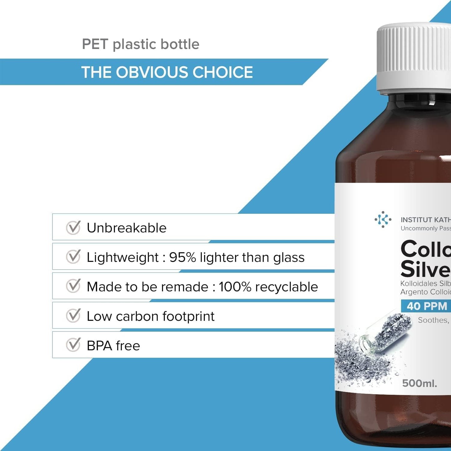 Colloidal Silver Liquid 3.4 fl oz Spray ● Bioactive Hydrosol Silver Water ● Natural Nano Sol Supplement Solution ● Ionic Minerals 40 PPM ● Organic Structured Colloidal Spray
