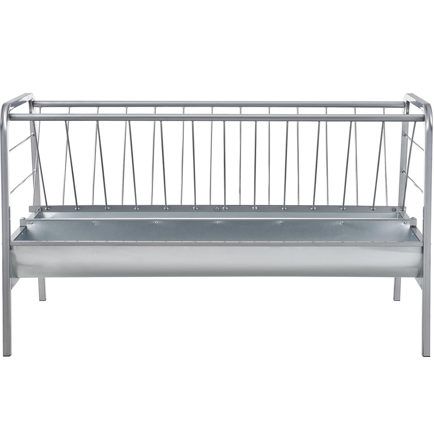 VEVOR 2 in 1 Livestock Hay Feeder, 80-Gallon Capacity, 59" Long Goat Hay Feeder with Deeper Feeding Pan, Heavy Duty Steel for Sheep Farms Sheds