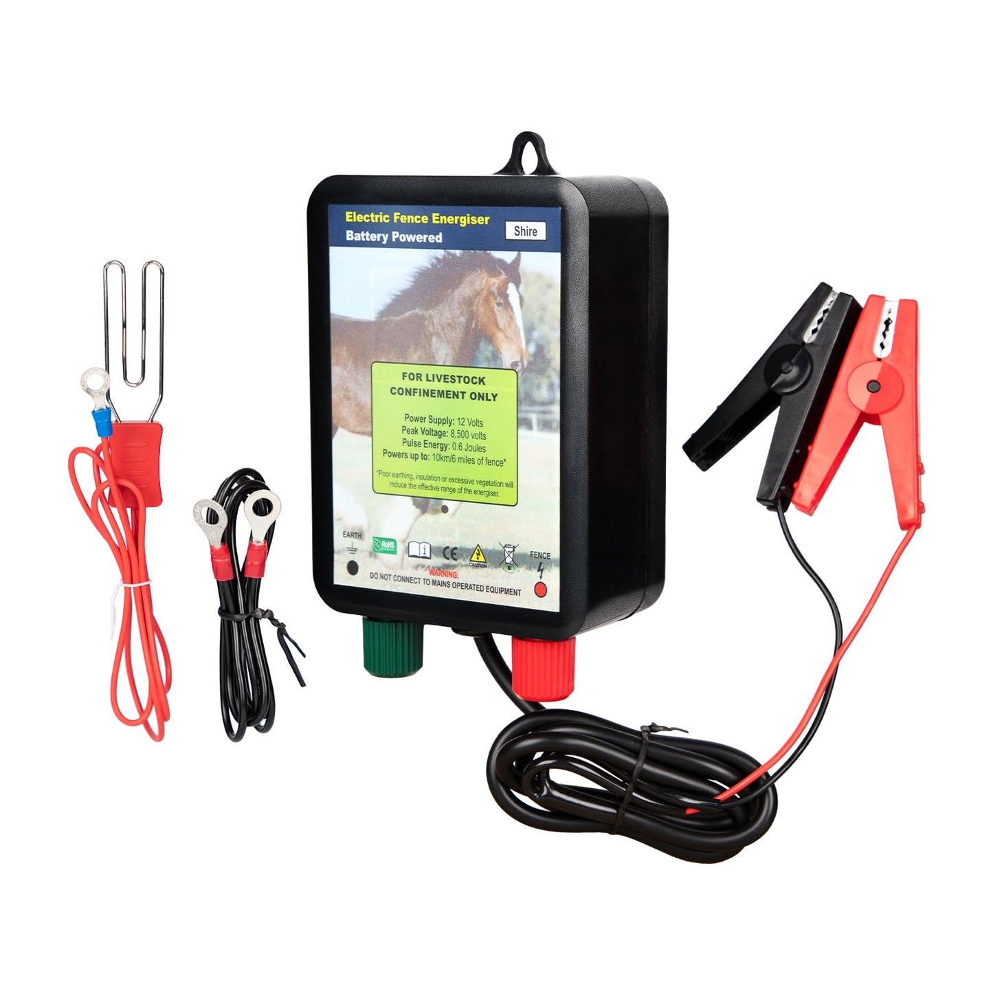 Andmon EF050 0.6 Joule Battery-Powered Electric Fence Energizer, 15miles/50acres Electric Fence for Dogs, High Power Low-Impedance Electric Fence for Secure Your Area with Confidence