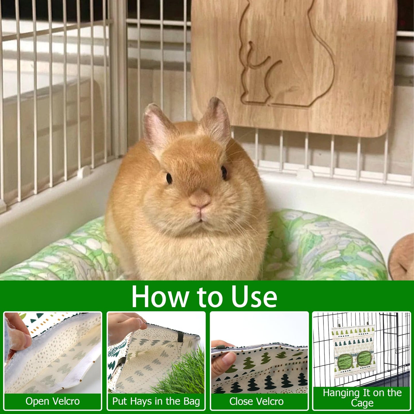 Maxqzin 2PCS Rabbit Hay Feeder, Hanging Hay Feeder Guinea Pig Hay Feeder Washable Hay Bag for Rabbits 2 Hole Hay Feeder for Guinea Pigs Chinchillas Hamsters (2 Style)