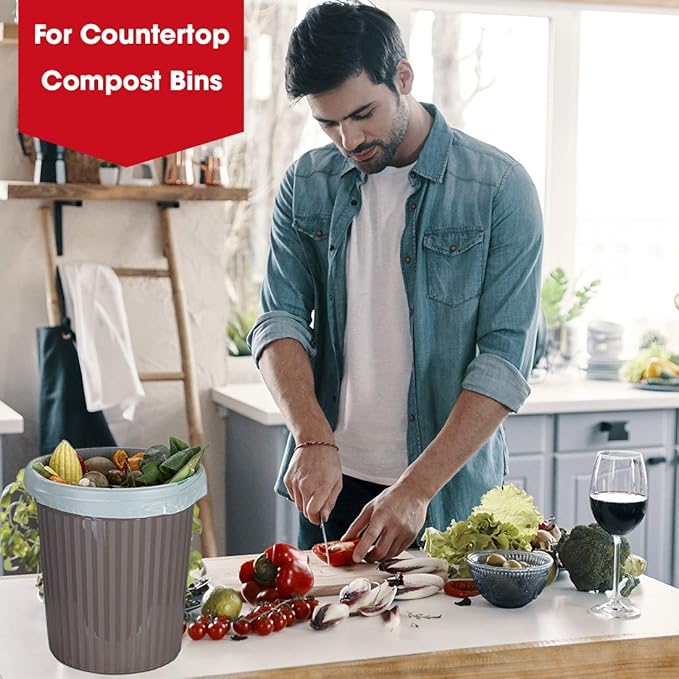 Compost Bags, Compostable Trash Bags 3 Gallon Compostable Bags Small Compost Bags for Countertop bin Extra Thick 0.71 Mil. ASTM D6400 Certified By BPI and TÜV AUSTRIA (3 Gallon, 100 Units)