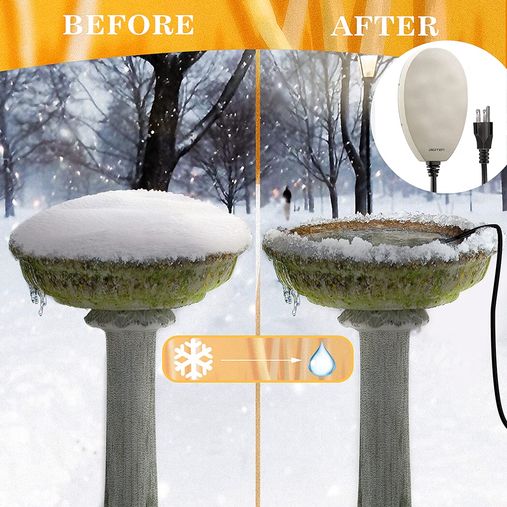 SENSTREE 60W Bird Bath Heater, Waterproof Birdbath Deicer for Outdoors, Keep Chicken Waterers from Freezing, Fit in All Kind of Birdbaths 110V 120V