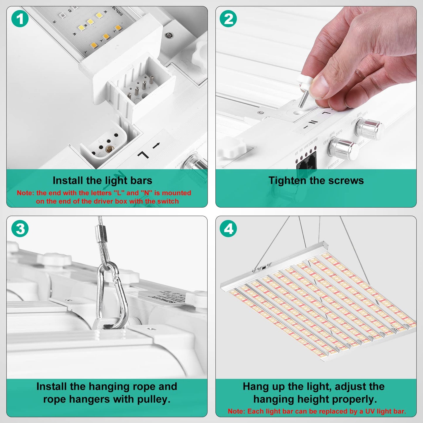 SZHLUX 840 Watt LED Grow Light Daisy Chain Dimmable Full Spectrum Grow Lights for Indoor Plants, 44x44 Inch Size Greenhouse LED Grow Light