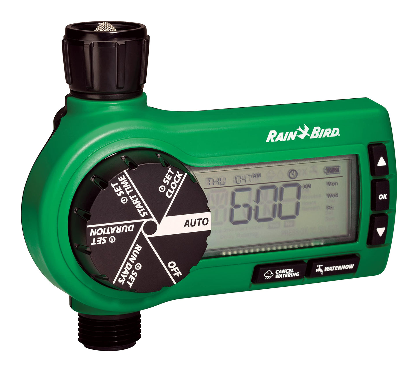 Rain Bird 32HE In-Ground Pro Rotor Pop-up Sprinkler System Kit with 4 32SA Geared Rotary Sprinklers and Electronic Digital Hose End Timer Controller