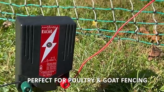 RentACoop Electric Fence Energizer (RAC60-0.6 Joules) - Plug-in Energizer for Electric Fence Netting Systems for Poultry, Chickens, Gardens, Goats, and Other Animals