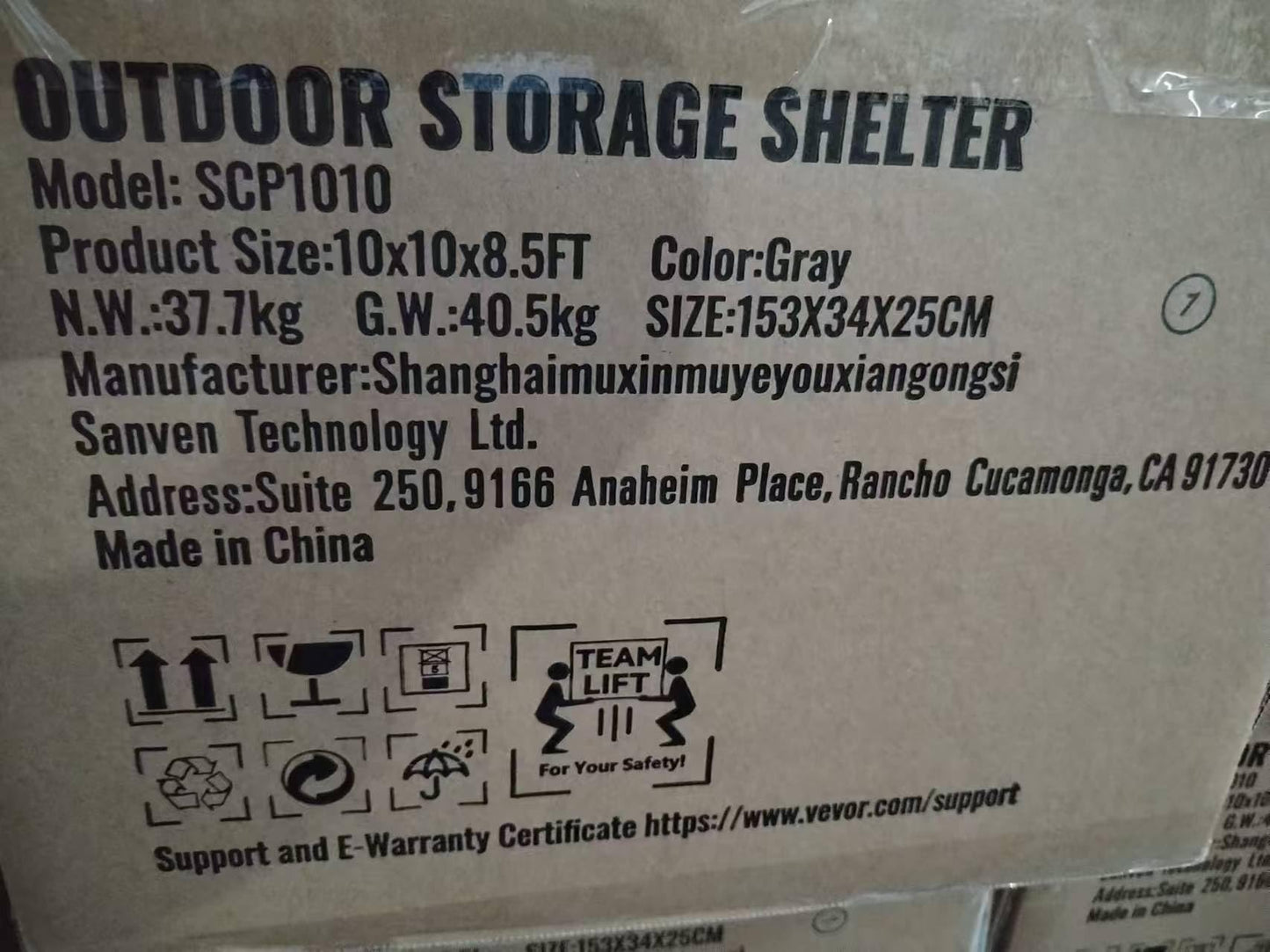 VEVOR Portable Shed Storage Shelter Outdoor, 10x10x8.5 ft Heavy Duty Instant Storage Tent Tarp Sheds with Roll-up Zipper Door and Ventilated Windows for Motorcycle, Bike, Garden Tools