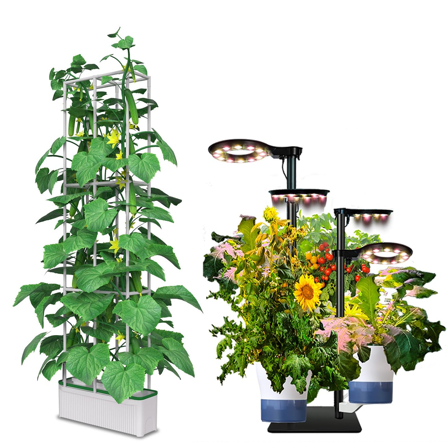 Large Smart Hydroponics Growing System kit,7L Indoor Hydroponic Garden Plant Grow Kit for Herb,Tomato,Pepper,Cucumbers,Vines Plants, Gardening Gift Choice for Wife,Husband,Mom
