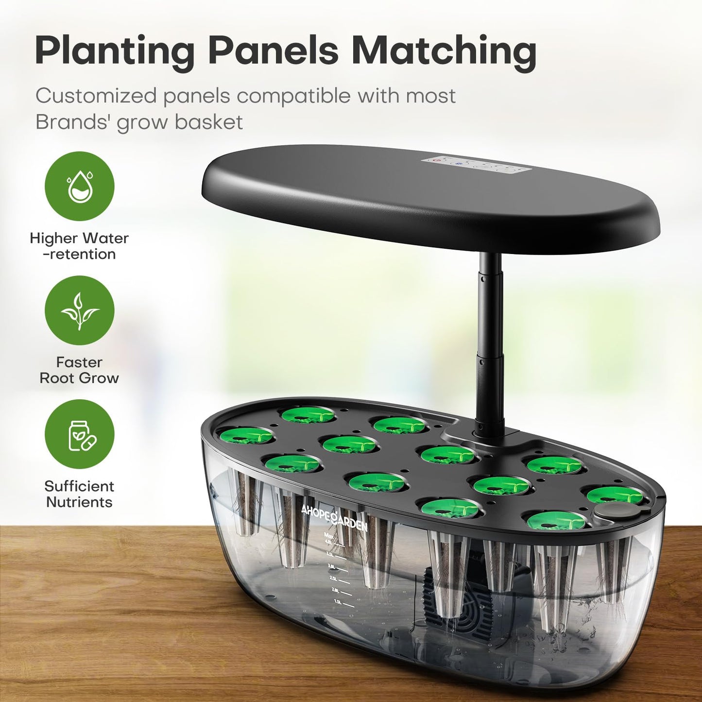 Ahopegarden Hydroponics Growing System kit: Indoor Herb Garden - 12 Pods Plant Germination Kit