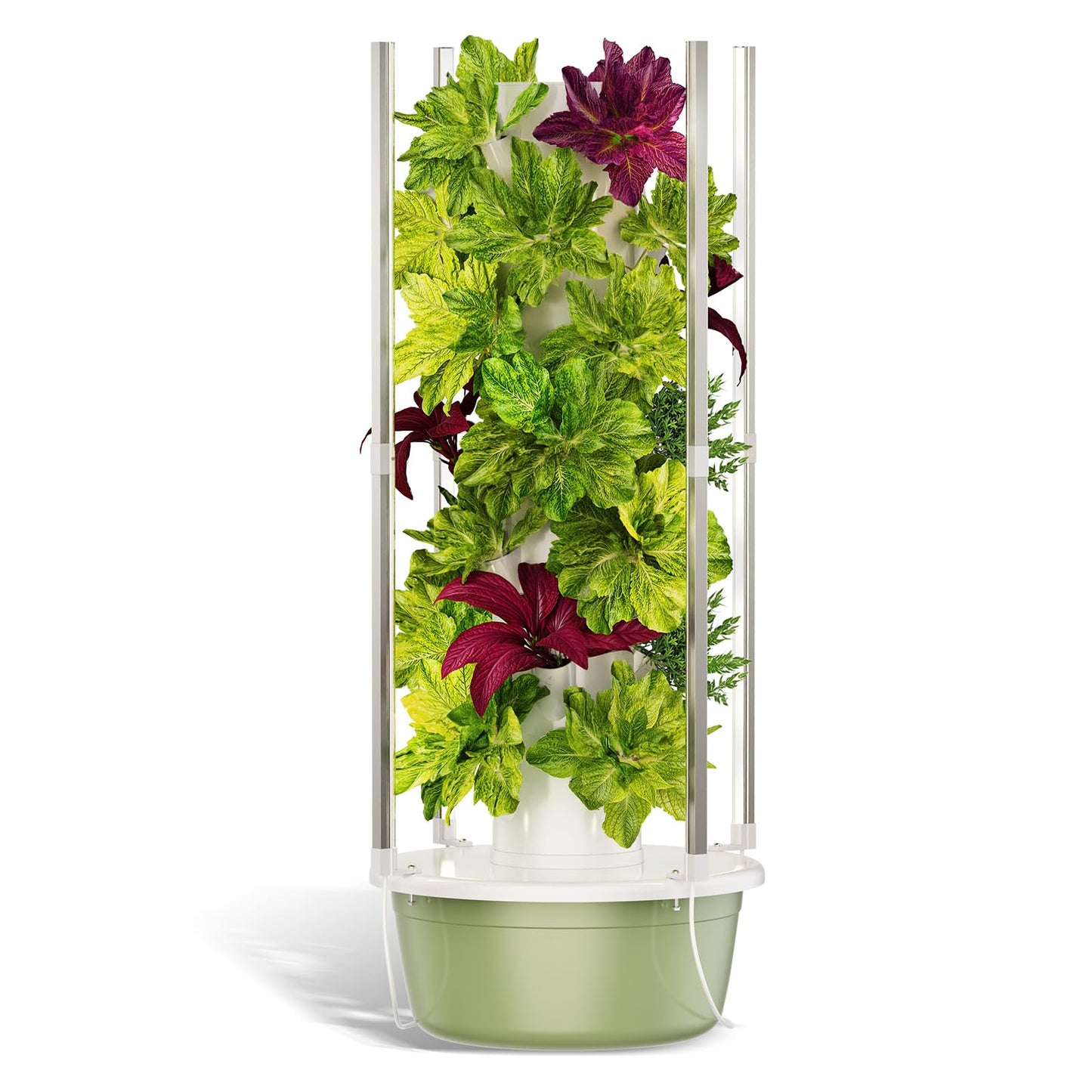 BAOSHISHAN Hydroponics Tower, 7-Layer 28pod Vertical Hydroponic Growing System with Foldable LED Light, Space-Saving for Vegetable Herbs & Auto Water Circulation