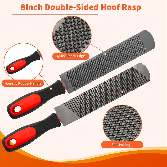 Goat Hoof Trimming Shears, 8Inch Double-Sided File/Goat Hoof Trimmer for Sheep/Storage Bag