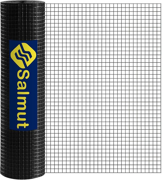 Black Hardware Cloth 1/2 in. x 5 ft. x 50 ft 19-Gauge, Chicken Wire Fencing, Garden Fence, Tree Guard, Chicken Wire Mesh Roll, Welded Wire Fencing, Mesh Wire Fence