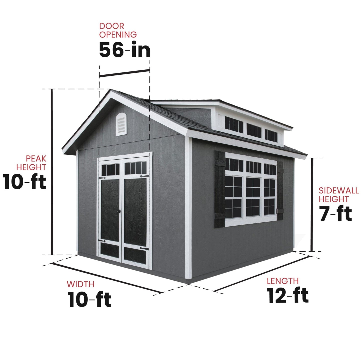 Handy Home Products Windemere 10x12 Do-it-Yourself Wooden Storage Shed with Floor, Beige