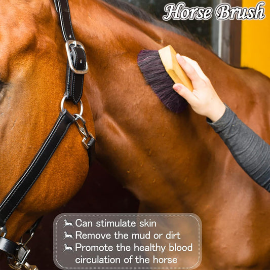 Horse Grooming Kit, Horse Brush Set, 10Pcs Horse Cleaning Kit with Brush, Sweat Scraper, Curry Comb, Hoof Pick, Tote Bag